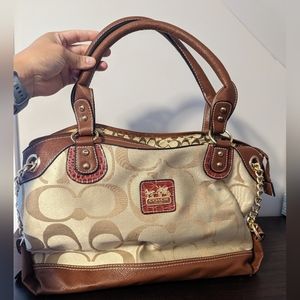 Coach Brown and Gold Shoulder Bag